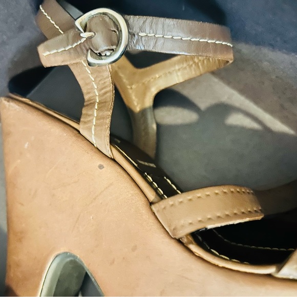 PRADA wedge sandals brown terra strap - Picture 5 of 13